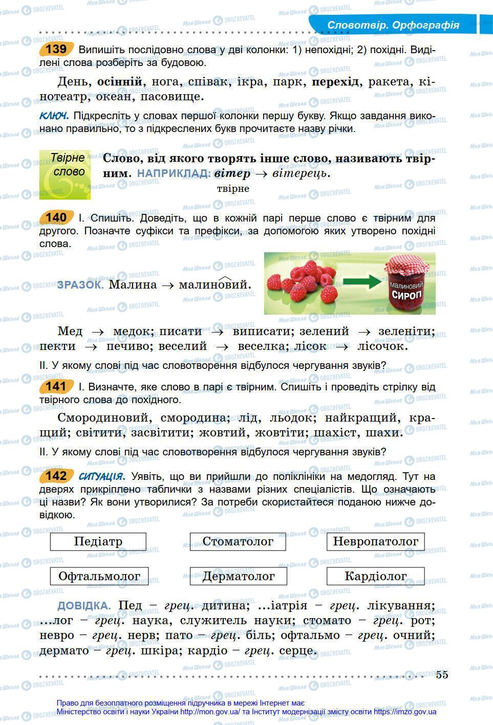 Підручники Українська мова 6 клас сторінка 55