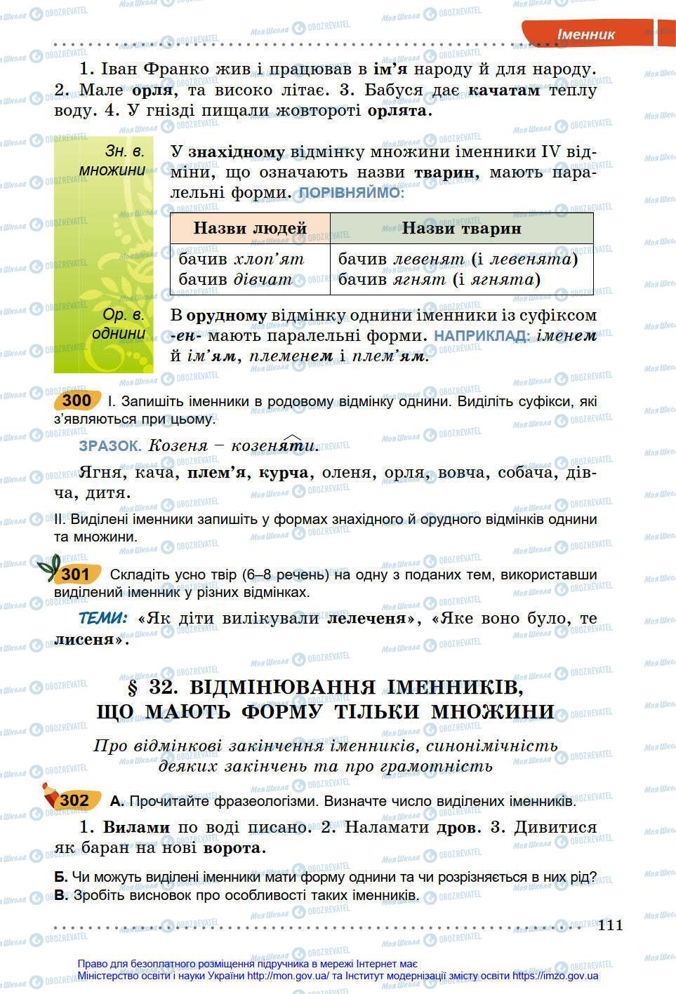 Підручники Українська мова 6 клас сторінка 111