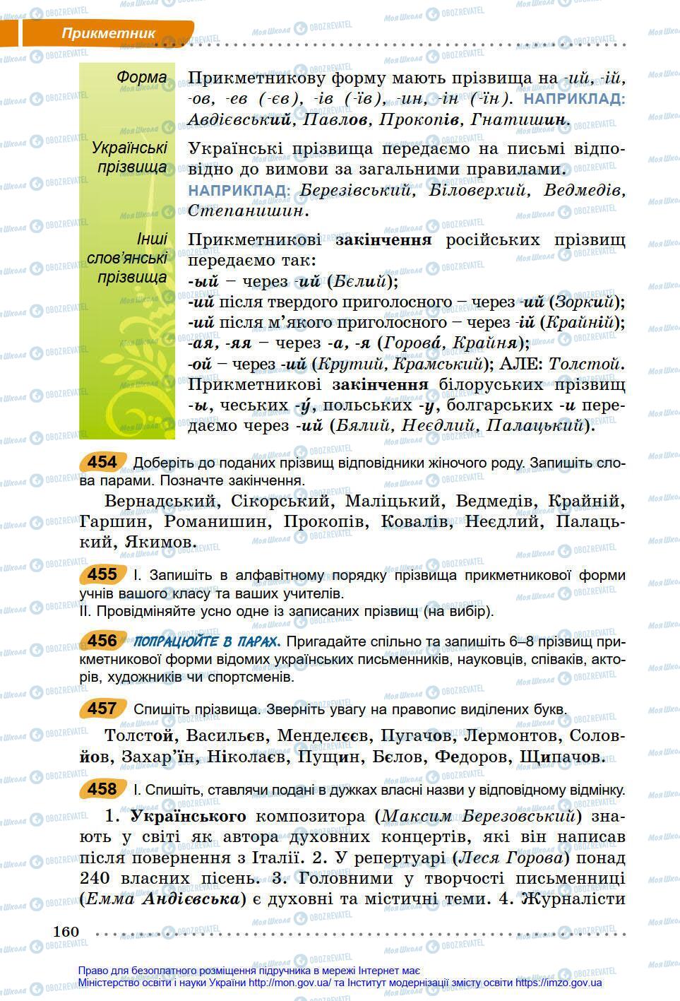 Підручники Українська мова 6 клас сторінка 160