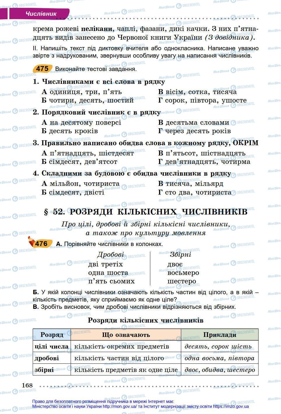 Підручники Українська мова 6 клас сторінка 168