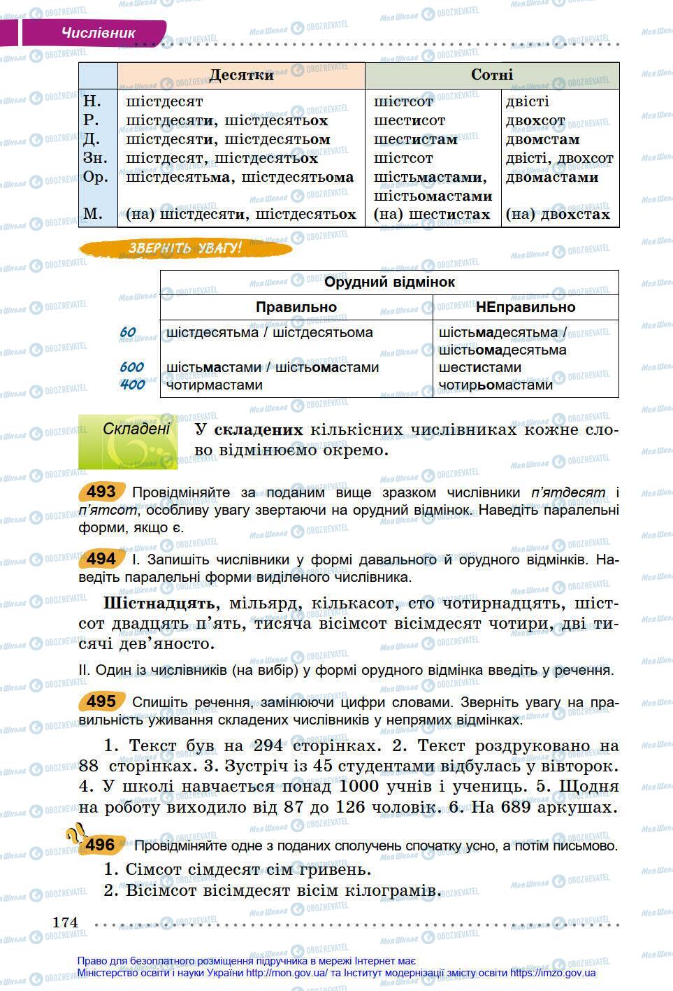 Учебники Укр мова 6 класс страница 174