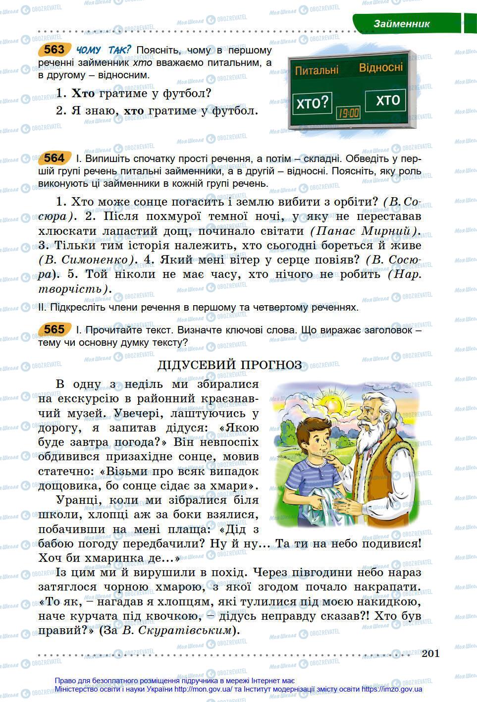 Підручники Українська мова 6 клас сторінка 201