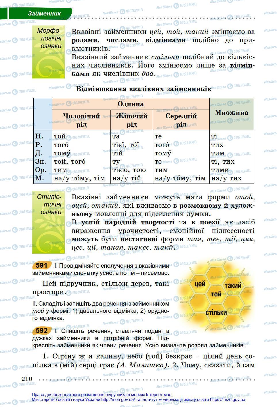 Учебники Укр мова 6 класс страница 210