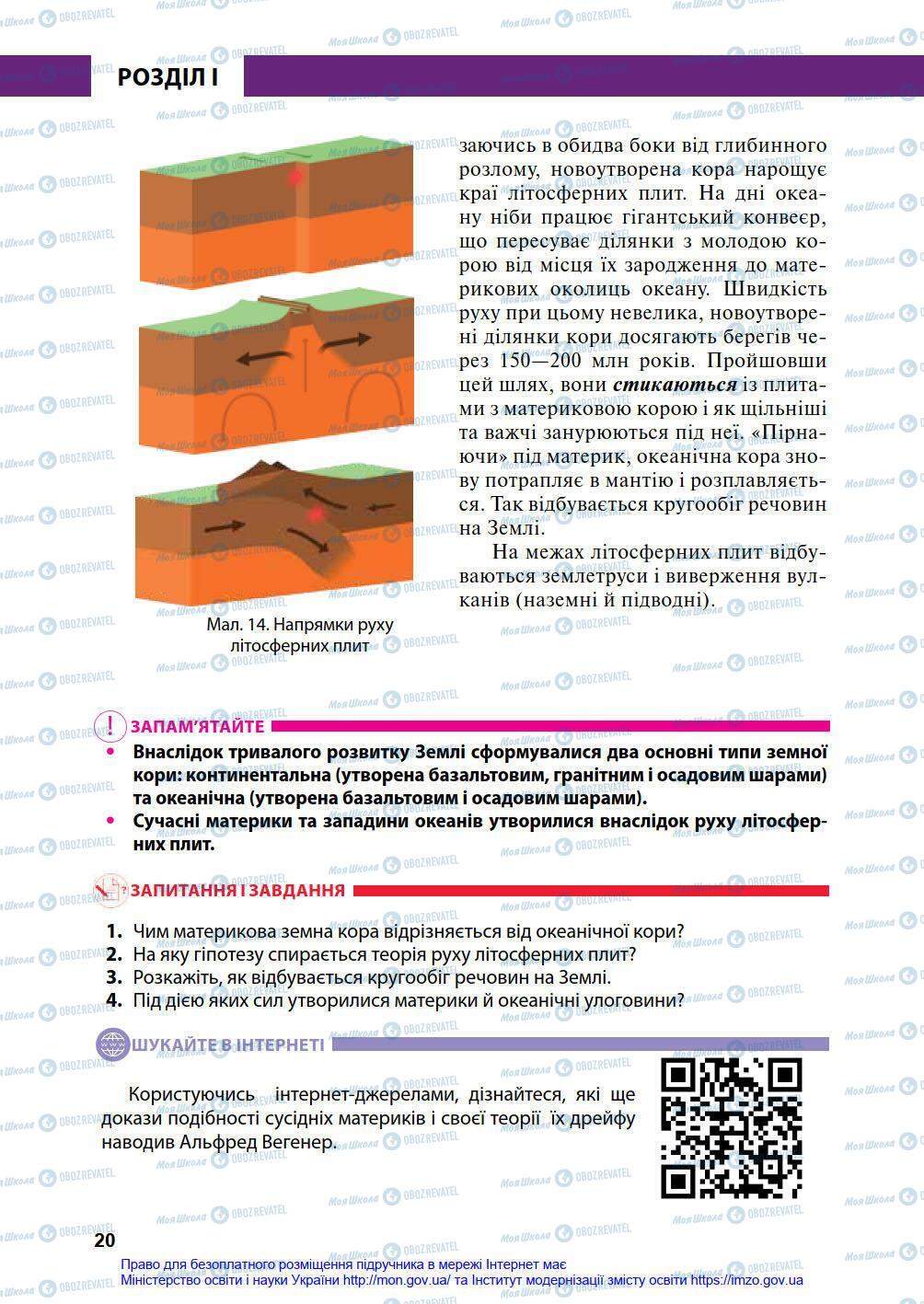 Підручники Географія 7 клас сторінка 20
