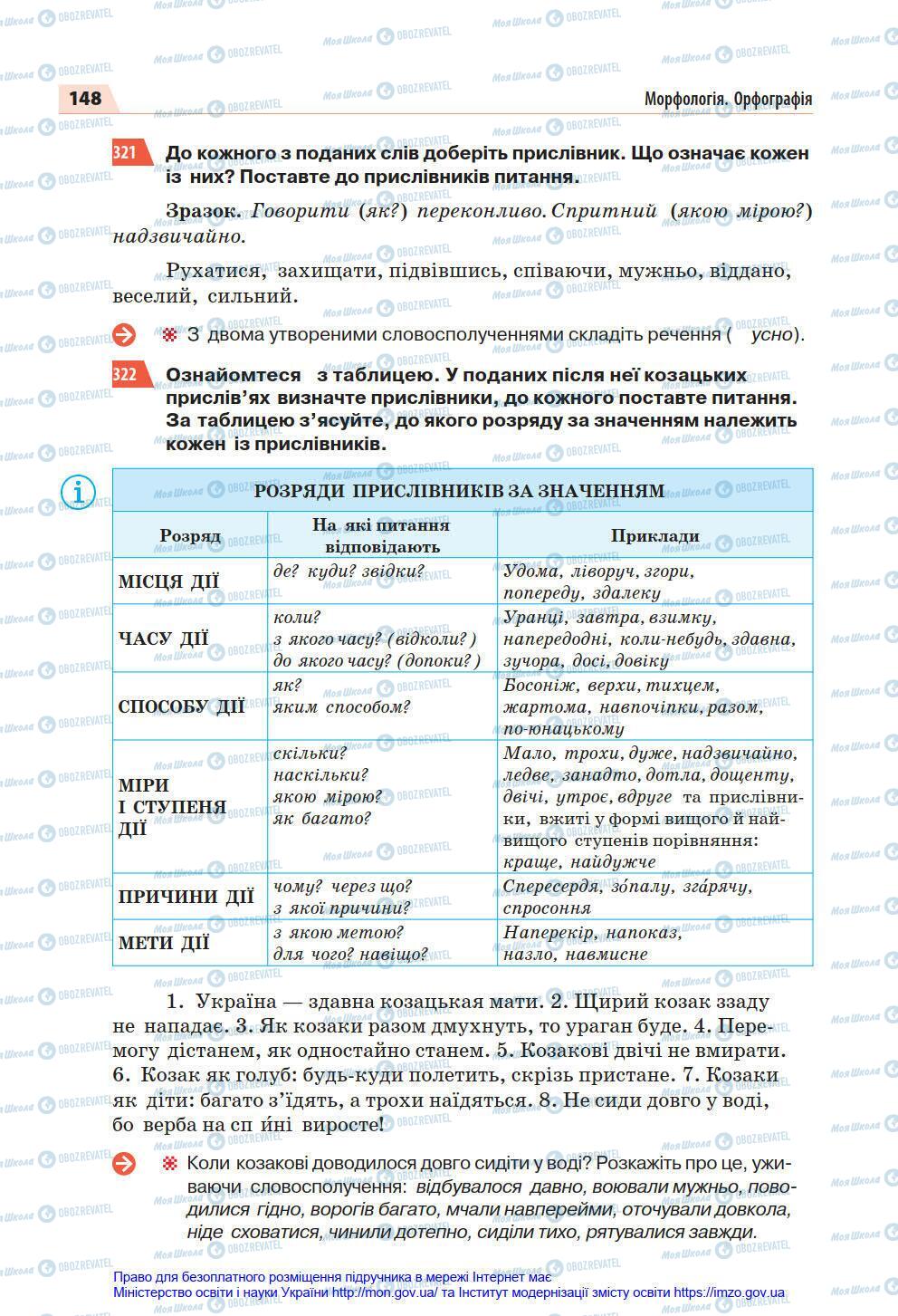 Підручники Українська мова 7 клас сторінка 148