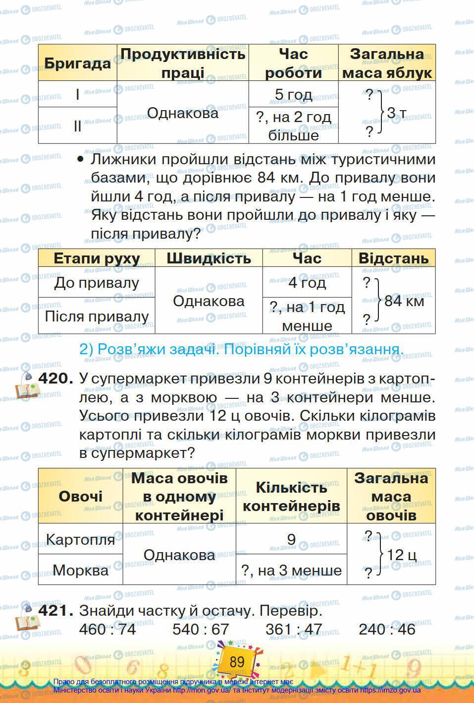 Підручники Математика 4 клас сторінка 89