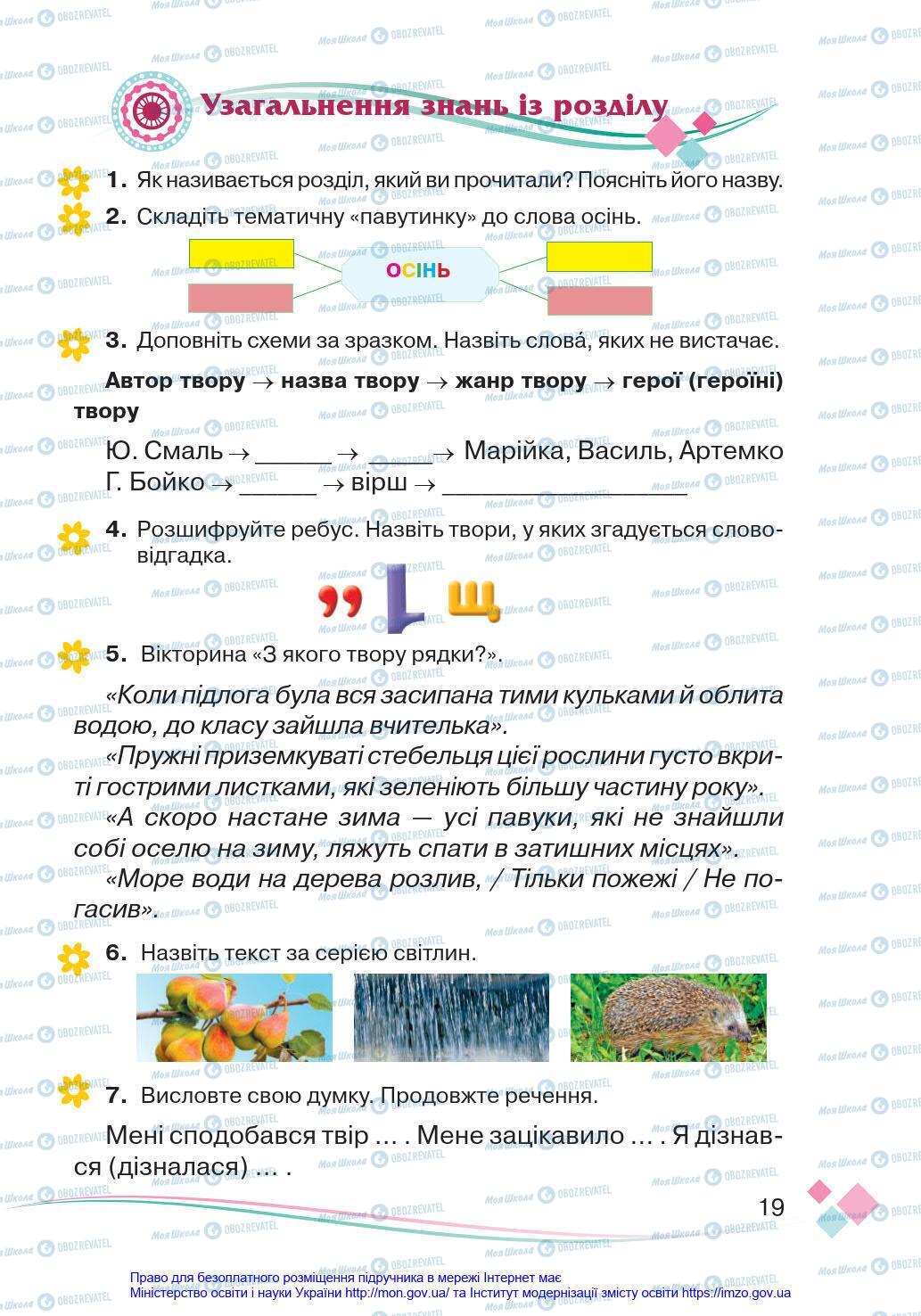 Підручники Українська мова 4 клас сторінка 19