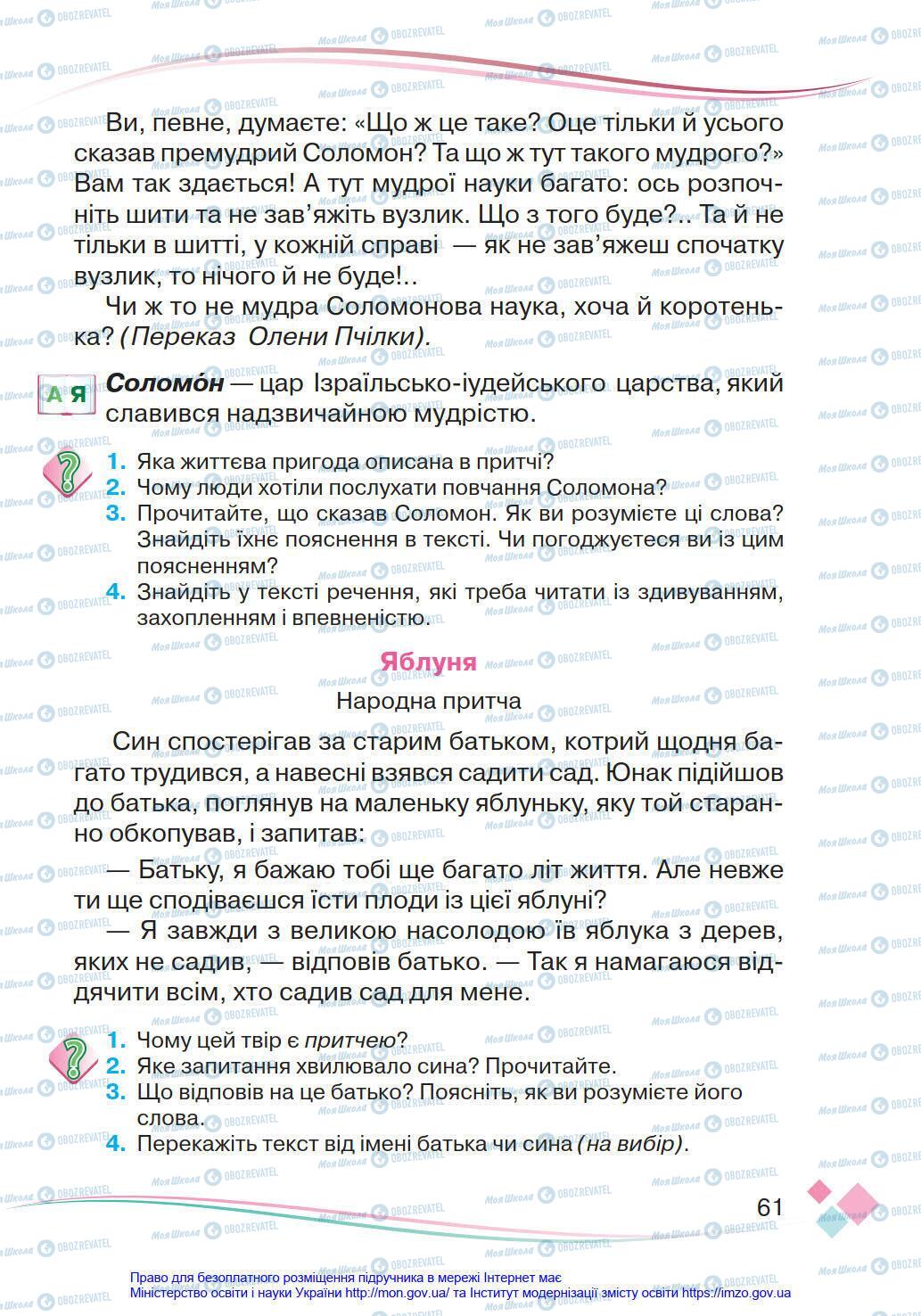 Підручники Українська мова 4 клас сторінка 61