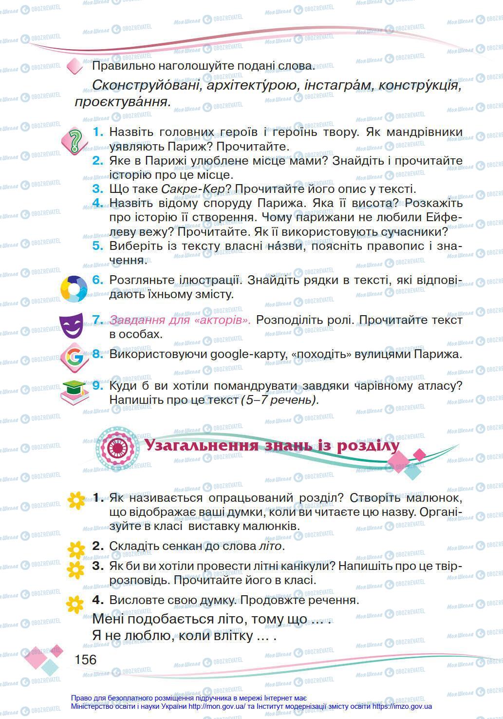 Підручники Українська мова 4 клас сторінка 156