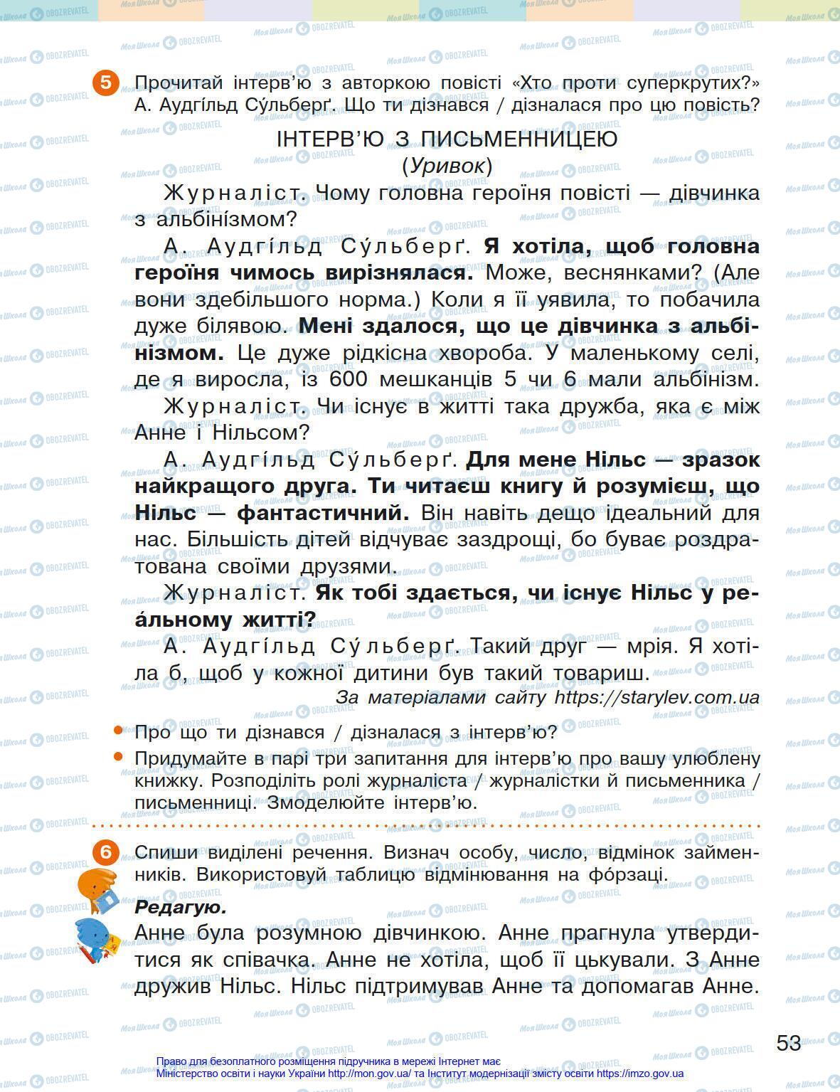 Підручники Українська мова 4 клас сторінка 53