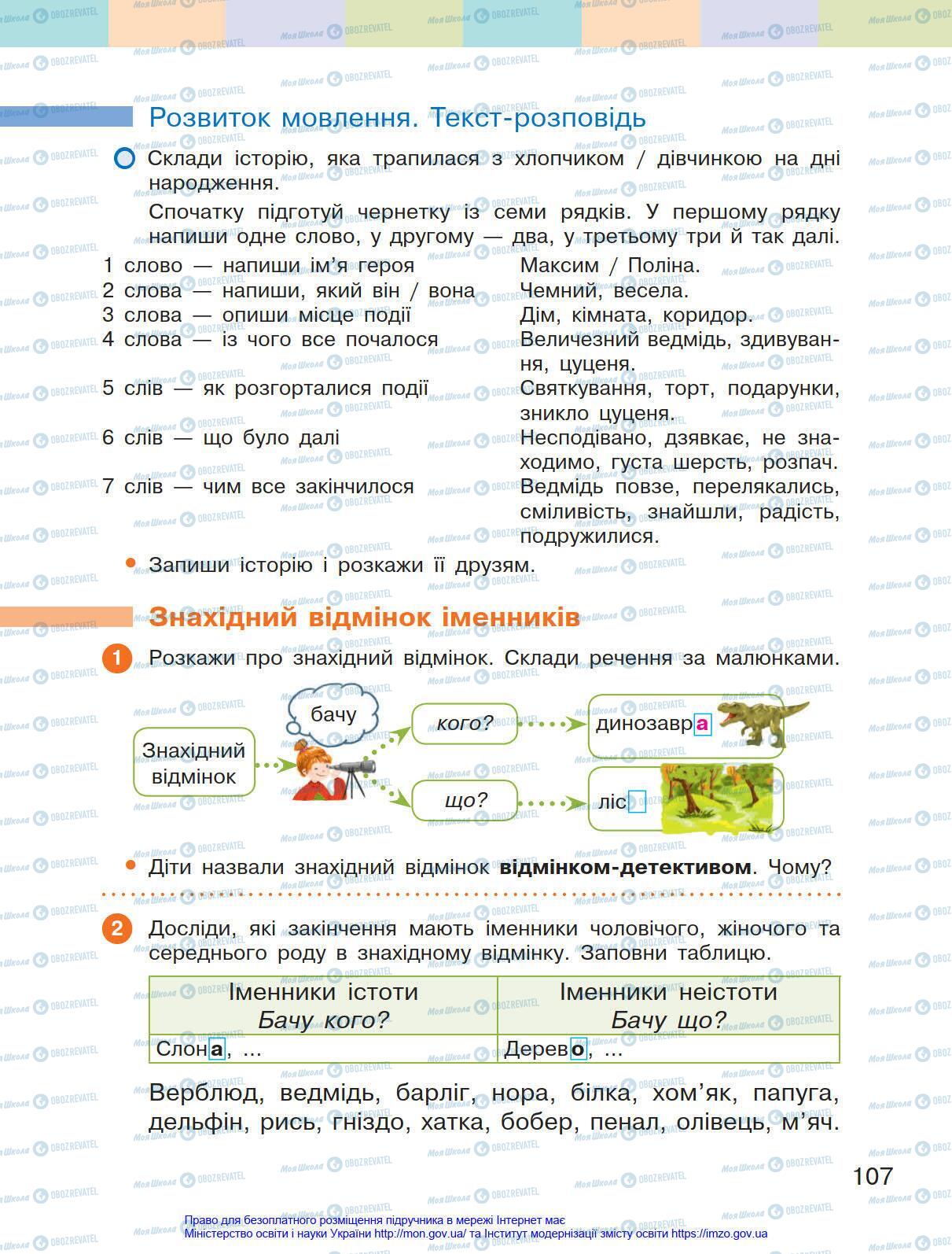 Учебники Укр мова 4 класс страница 107