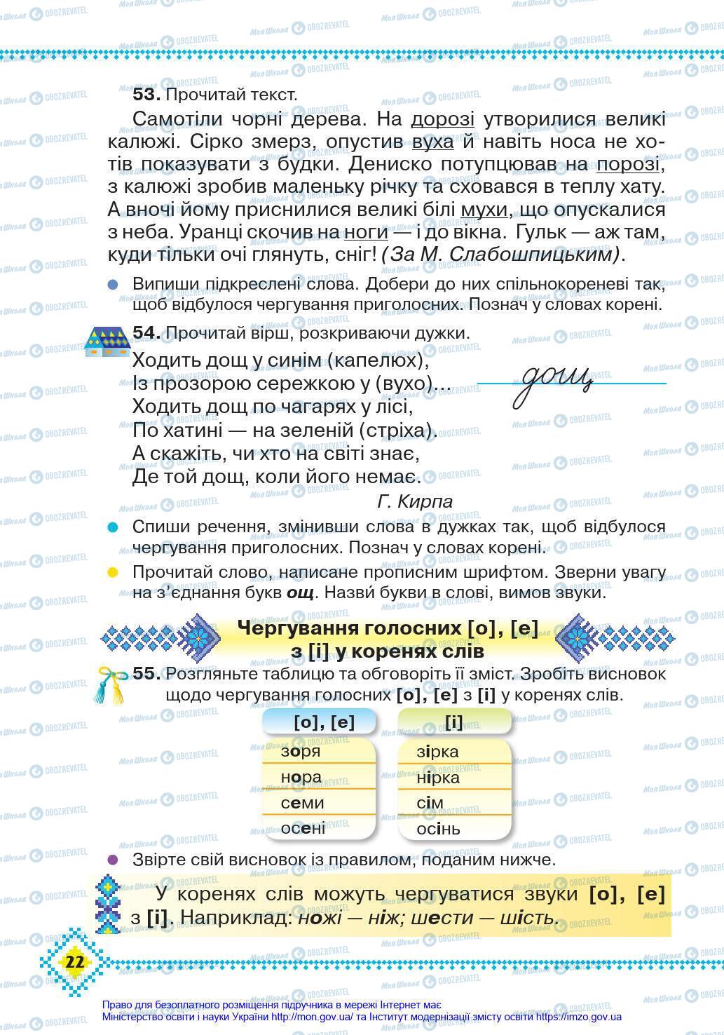 Підручники Українська мова 4 клас сторінка 22