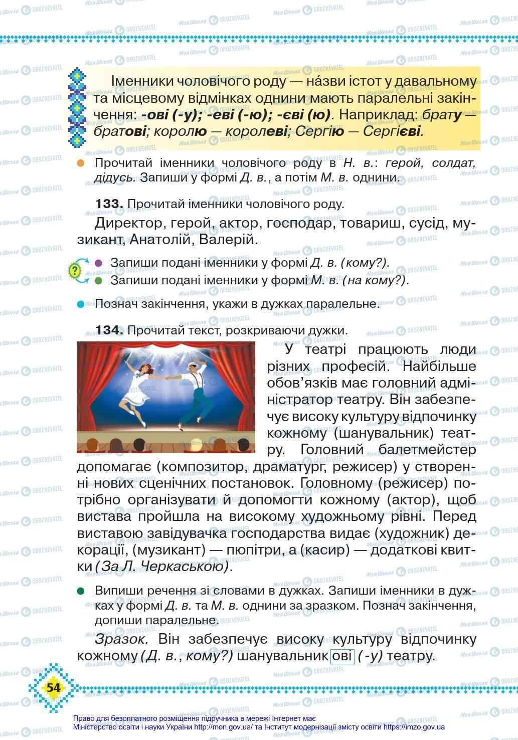 Підручники Українська мова 4 клас сторінка 54