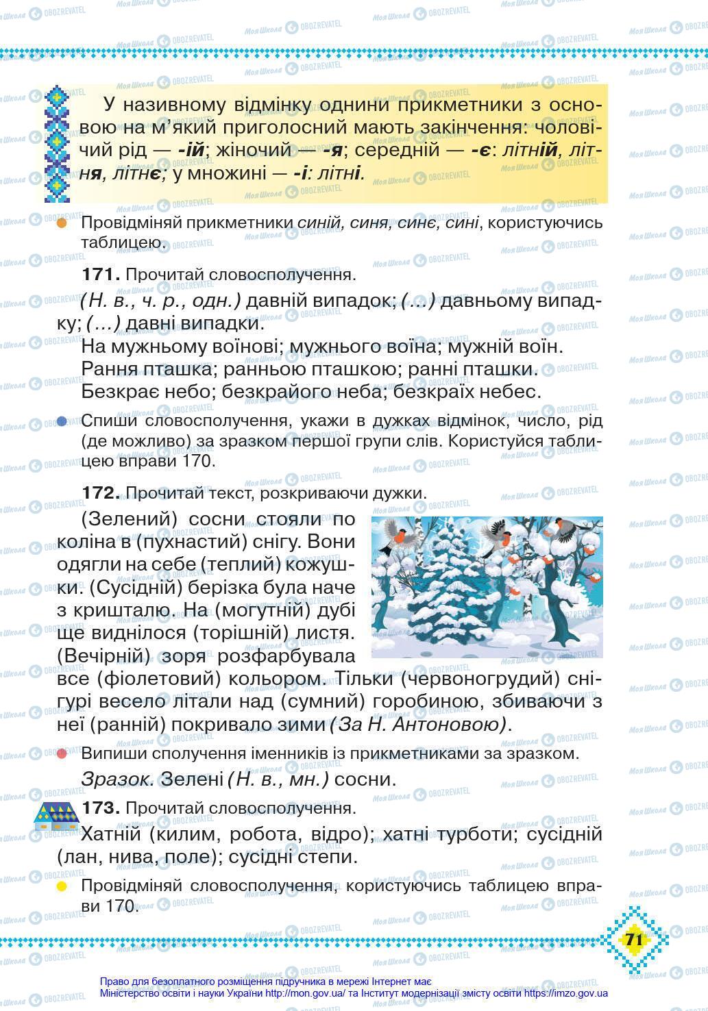 Учебники Укр мова 4 класс страница 71