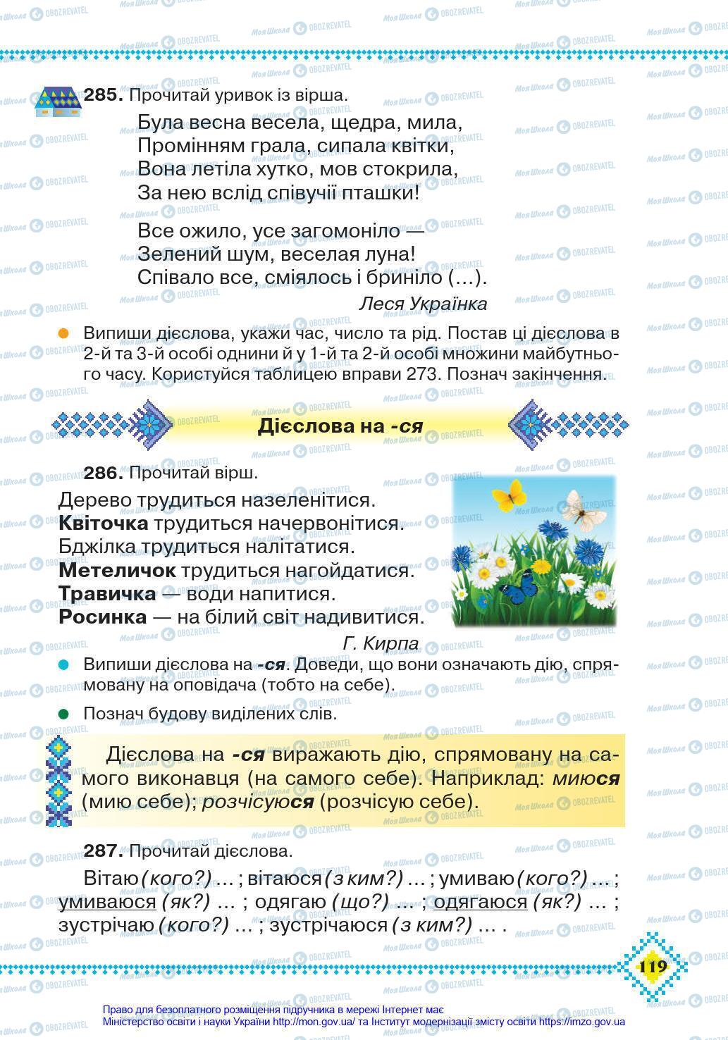 Підручники Українська мова 4 клас сторінка 119