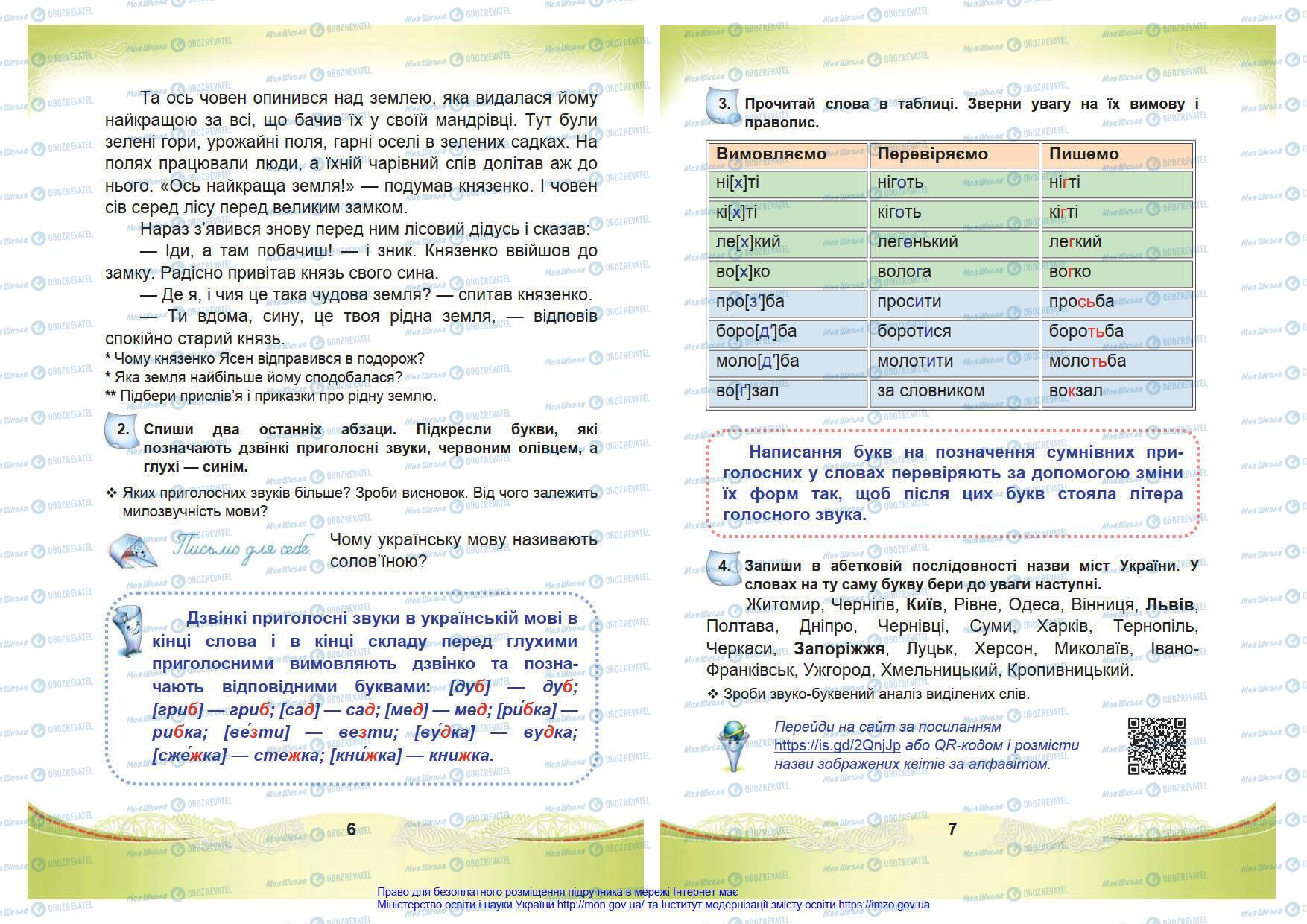 Підручники Українська мова 4 клас сторінка 6-7