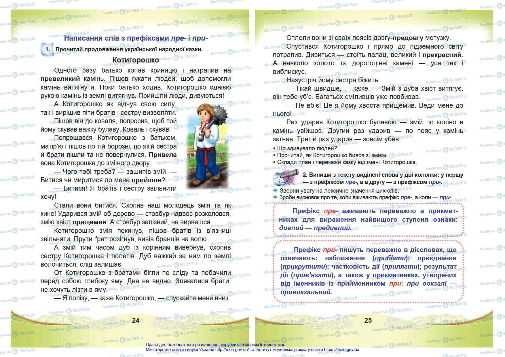 Підручники Українська мова 4 клас сторінка 24-25