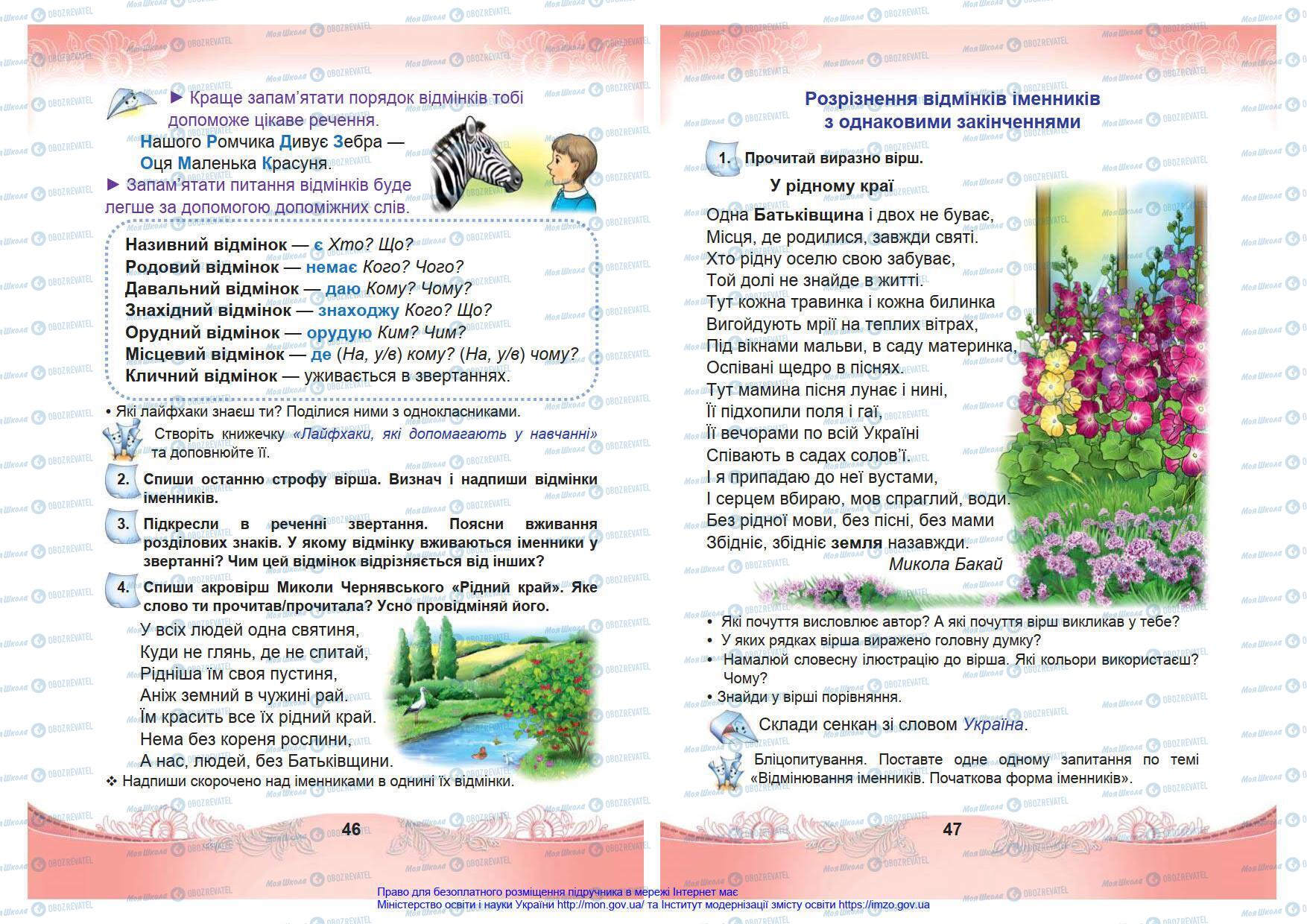 Підручники Українська мова 4 клас сторінка 46-47