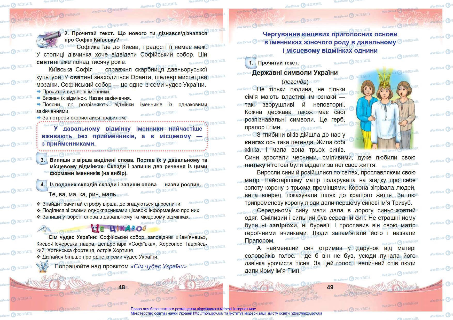 Підручники Українська мова 4 клас сторінка 48-49