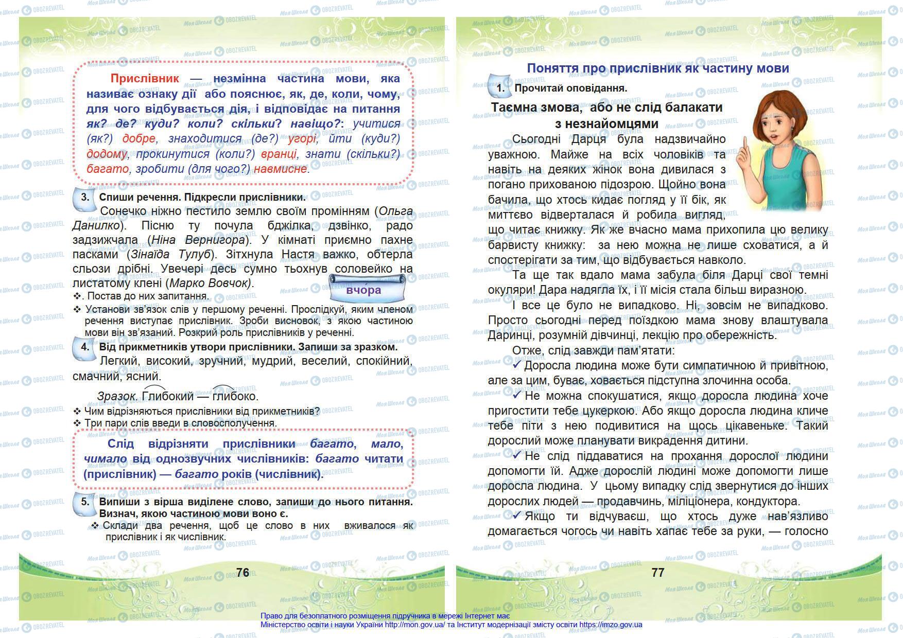 Підручники Українська мова 4 клас сторінка 76-77