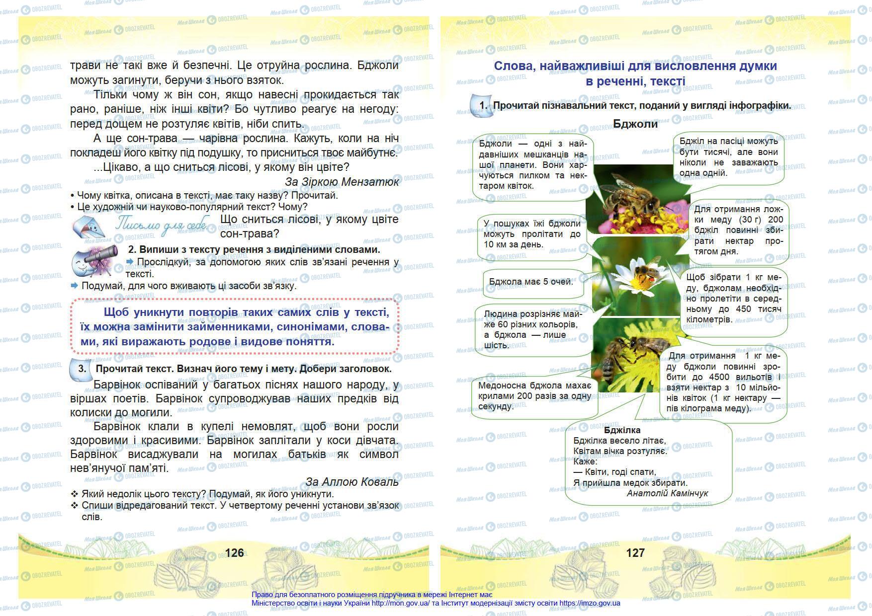 Підручники Українська мова 4 клас сторінка 126-127