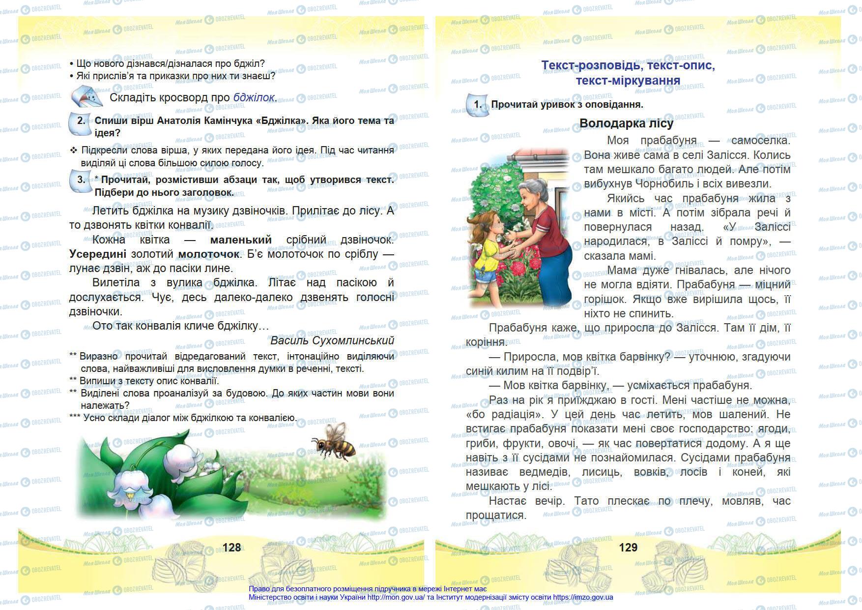 Підручники Українська мова 4 клас сторінка 128-129
