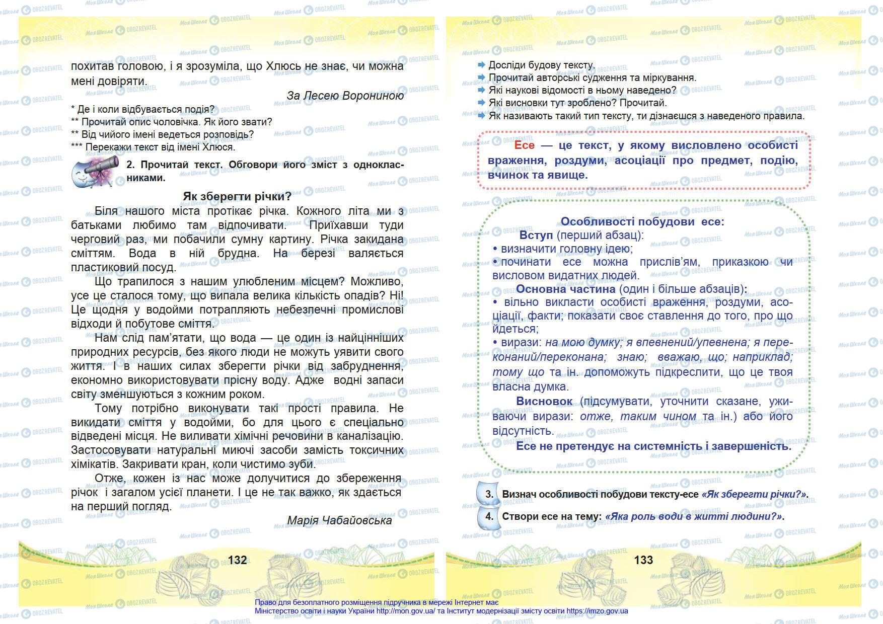 Підручники Українська мова 4 клас сторінка 132-133