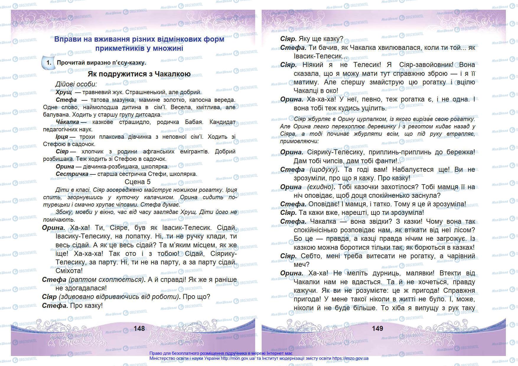 Підручники Українська мова 4 клас сторінка 148-149