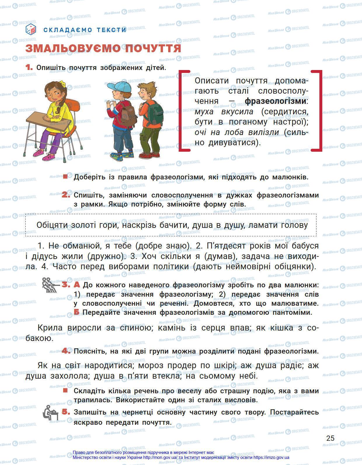 Підручники Українська мова 4 клас сторінка 25