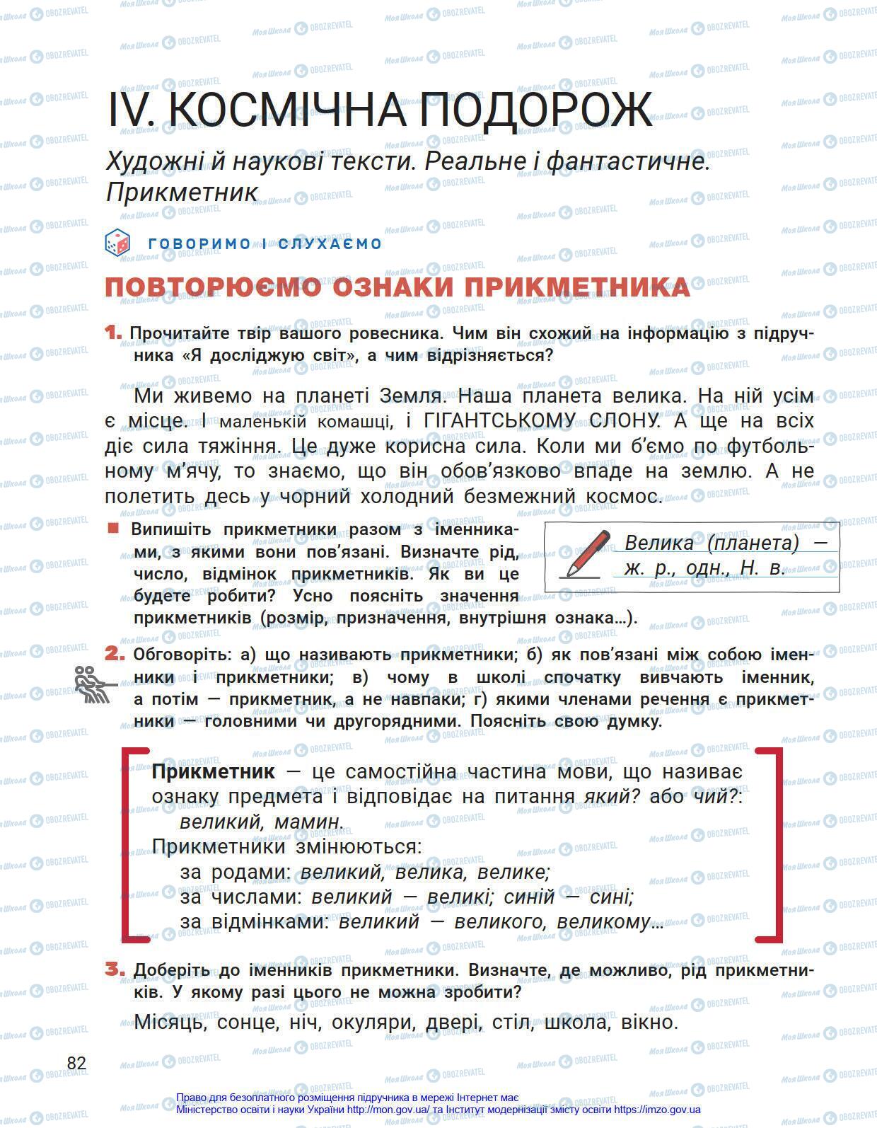 Підручники Українська мова 4 клас сторінка 82
