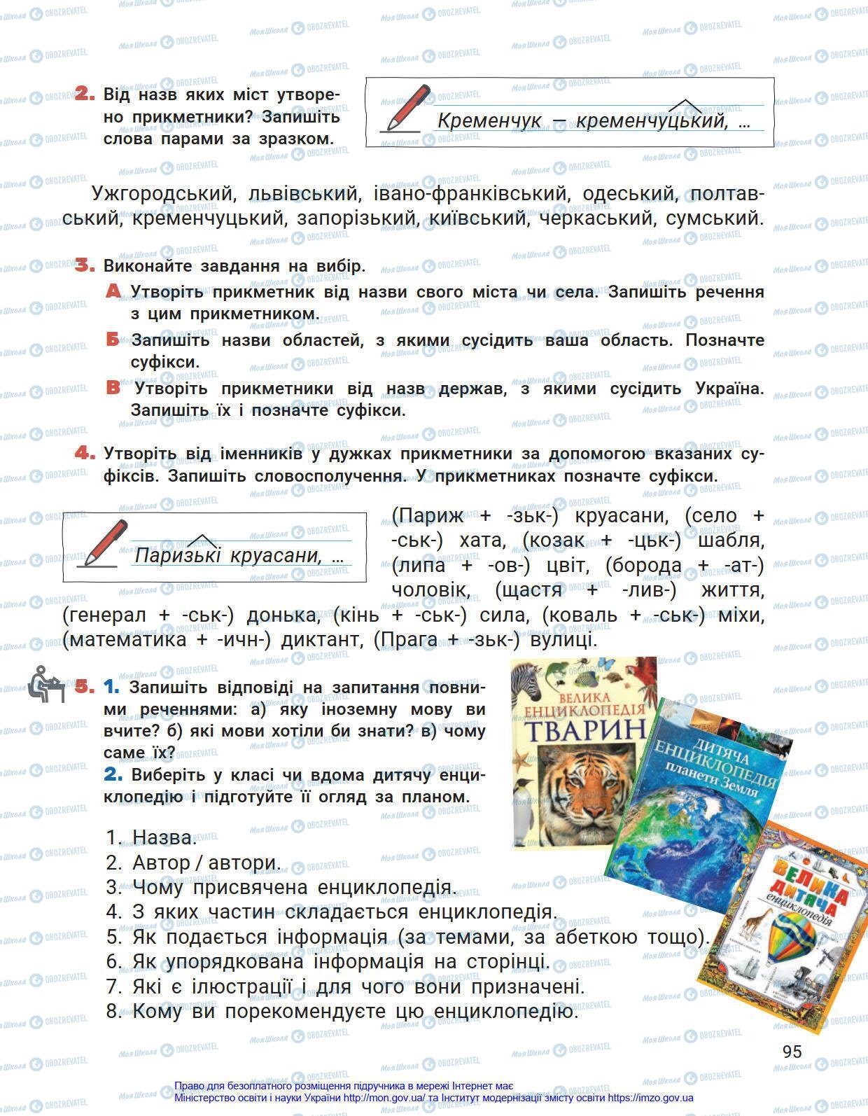 Підручники Українська мова 4 клас сторінка 95