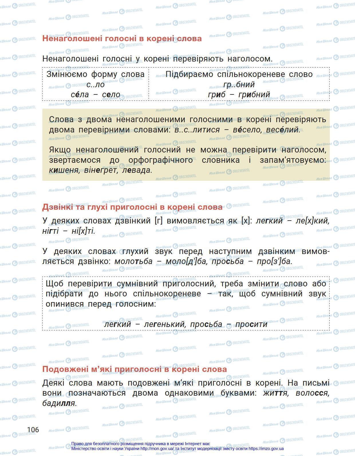 Підручники Українська мова 4 клас сторінка 106