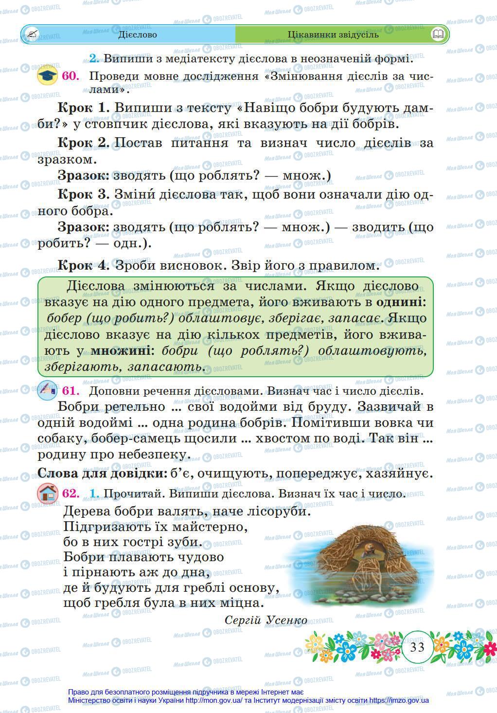 Підручники Українська мова 4 клас сторінка 33