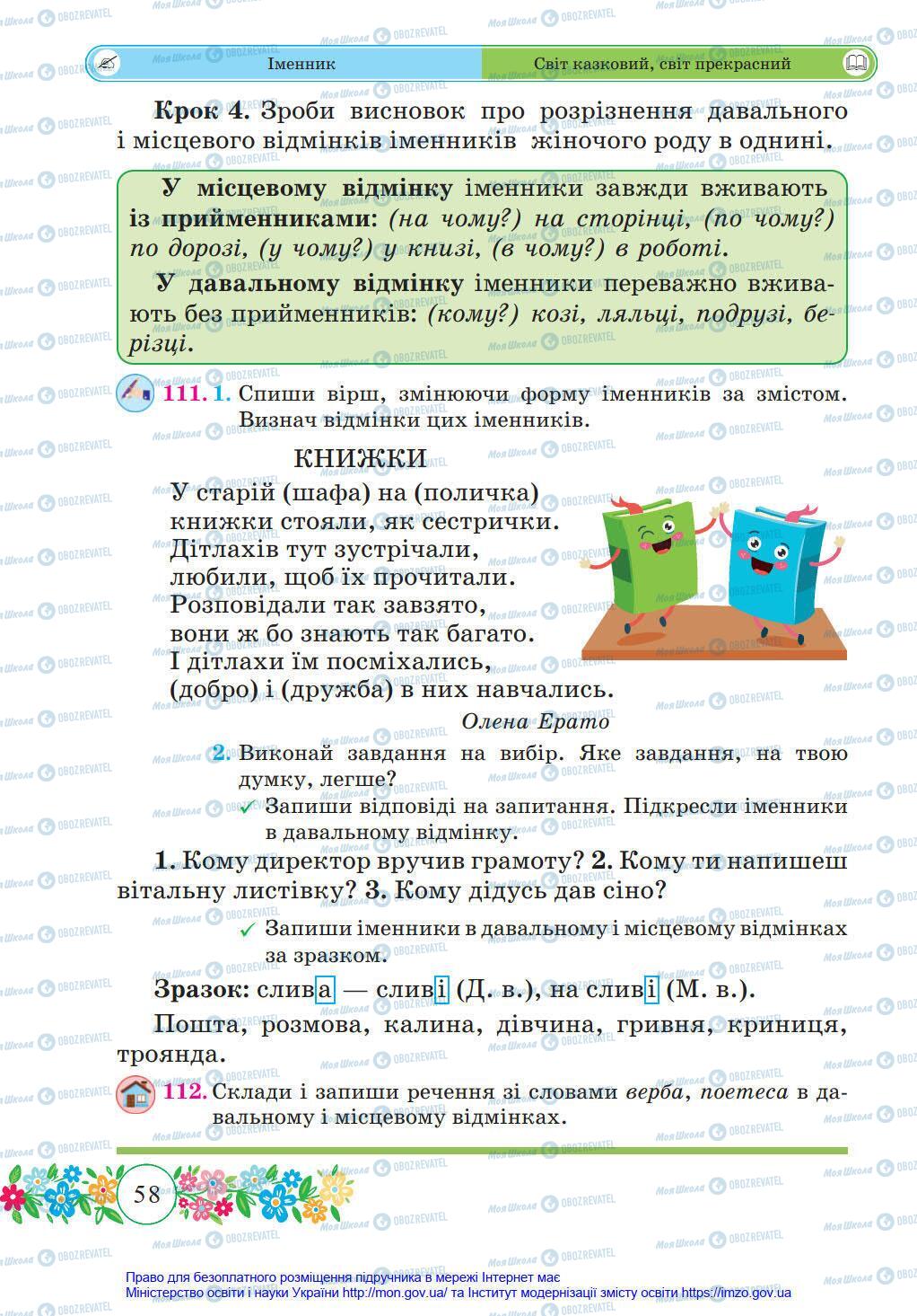 Підручники Українська мова 4 клас сторінка 58