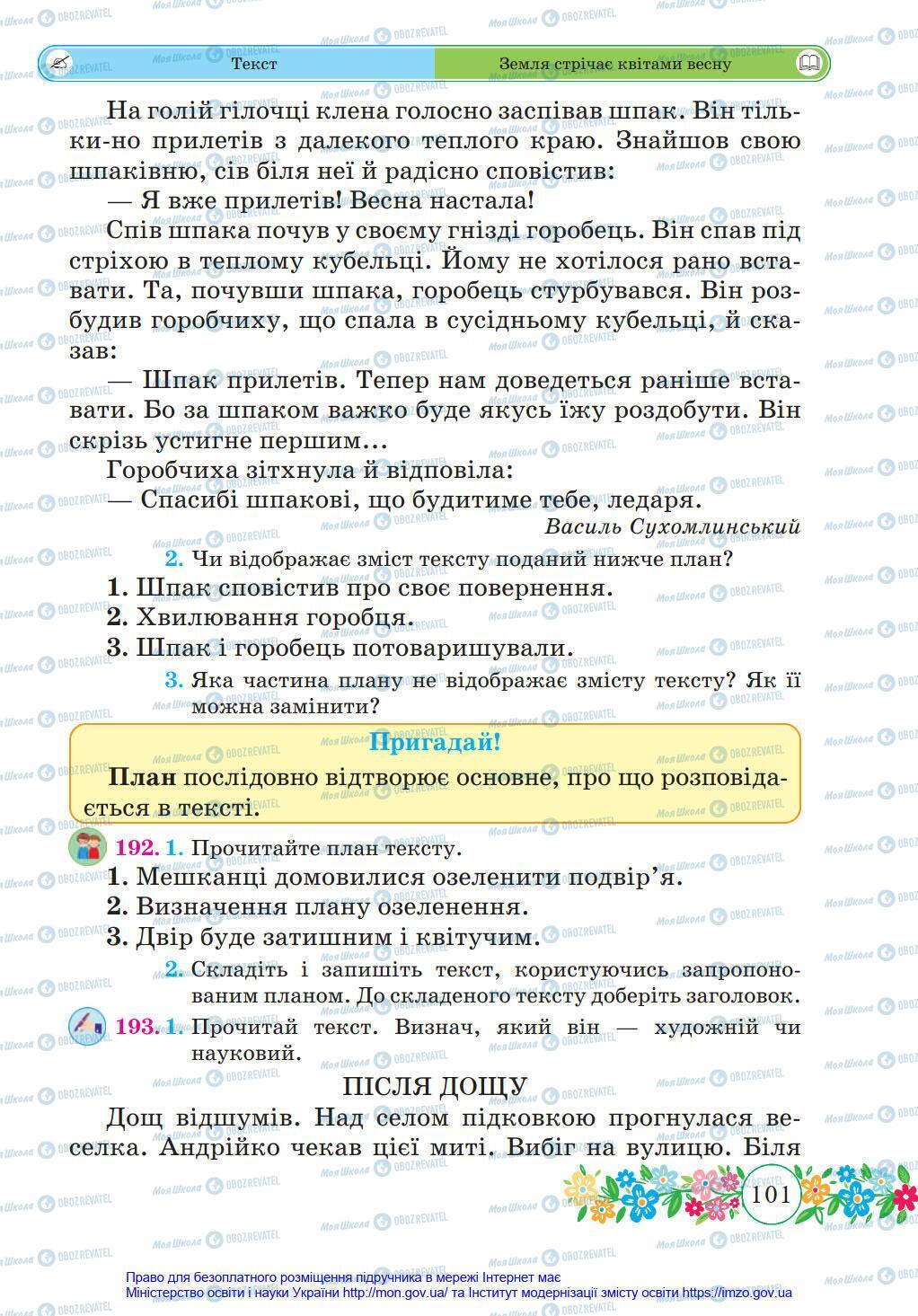 Підручники Українська мова 4 клас сторінка 101