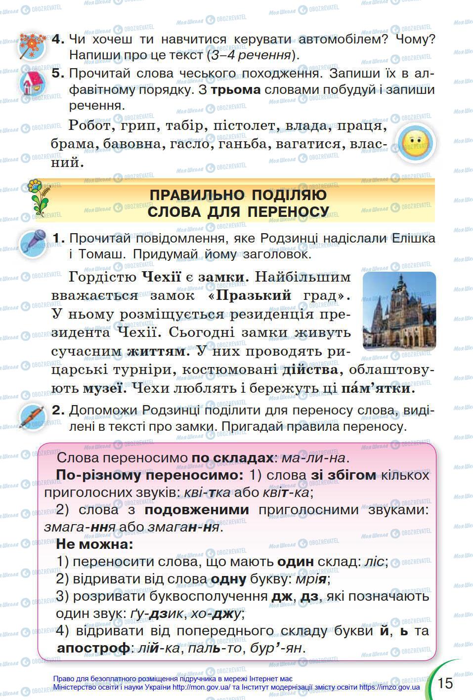 Підручники Українська мова 4 клас сторінка 15