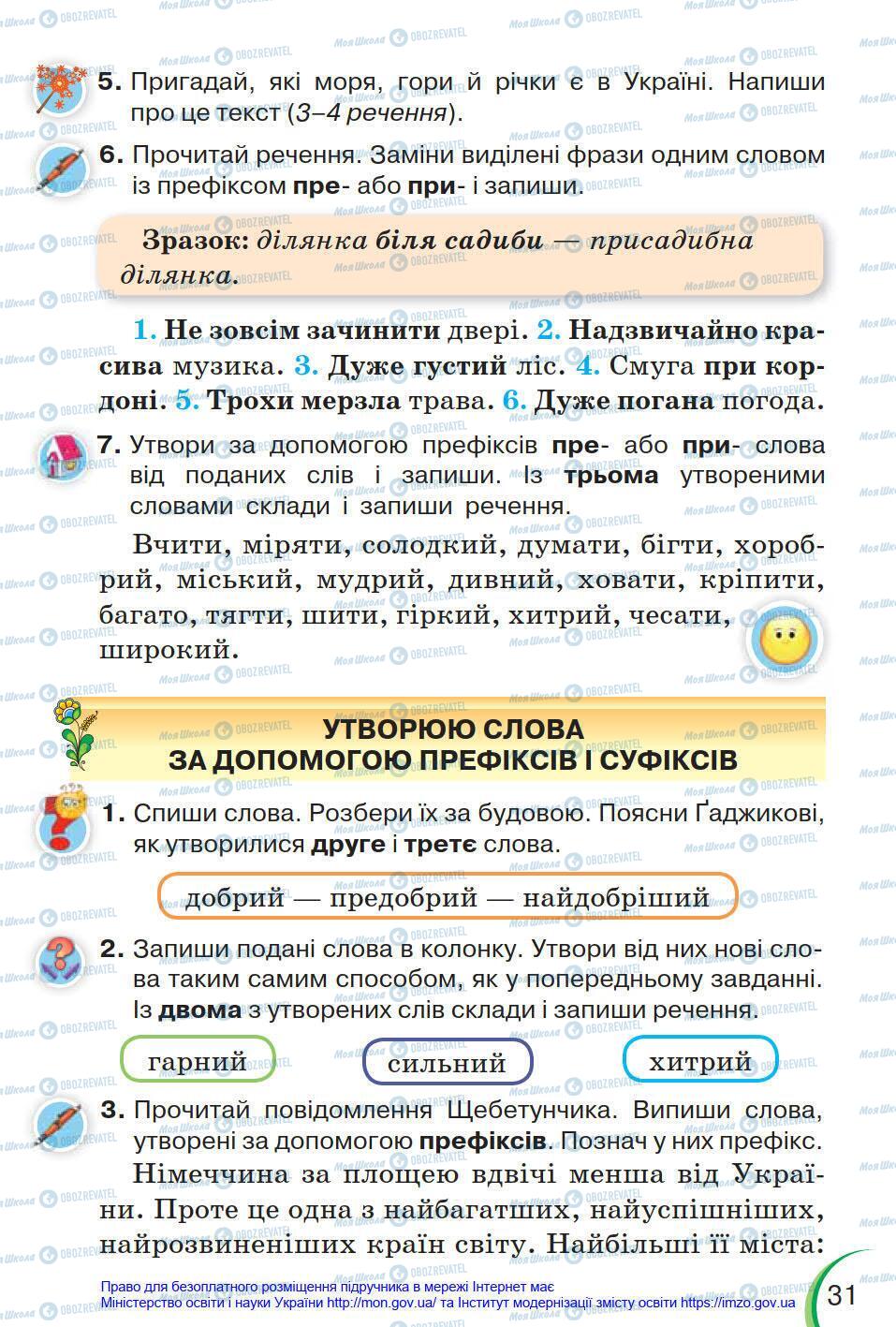 Підручники Українська мова 4 клас сторінка 31