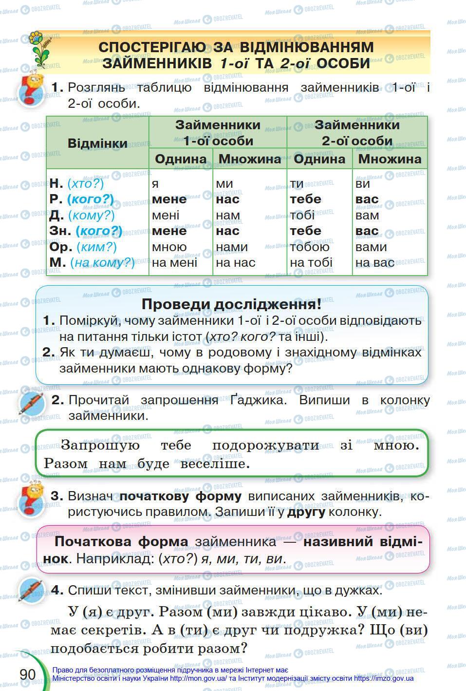 Учебники Укр мова 4 класс страница 90