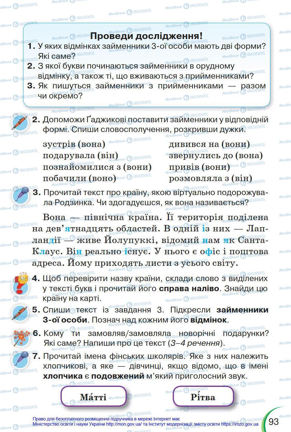 Підручники Українська мова 4 клас сторінка 93