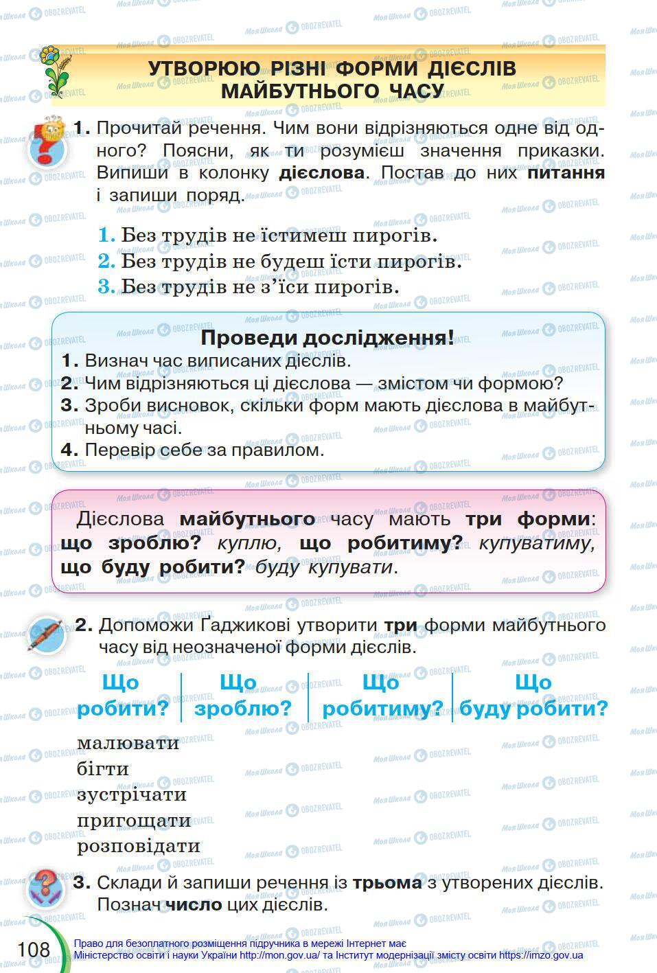 Підручники Українська мова 4 клас сторінка 108