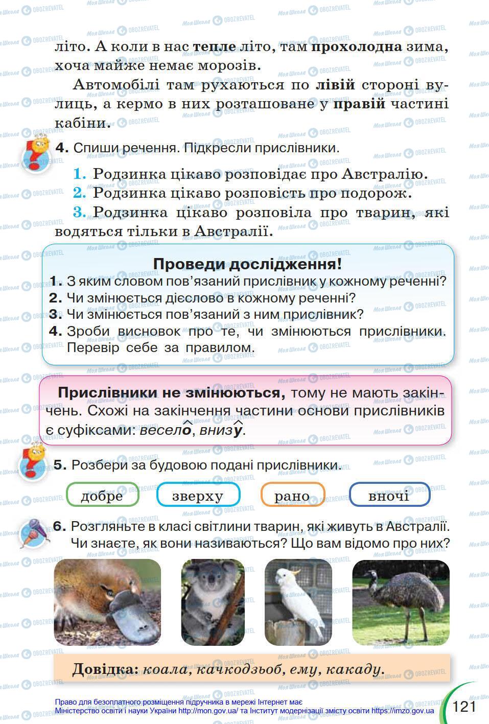 Підручники Українська мова 4 клас сторінка 121