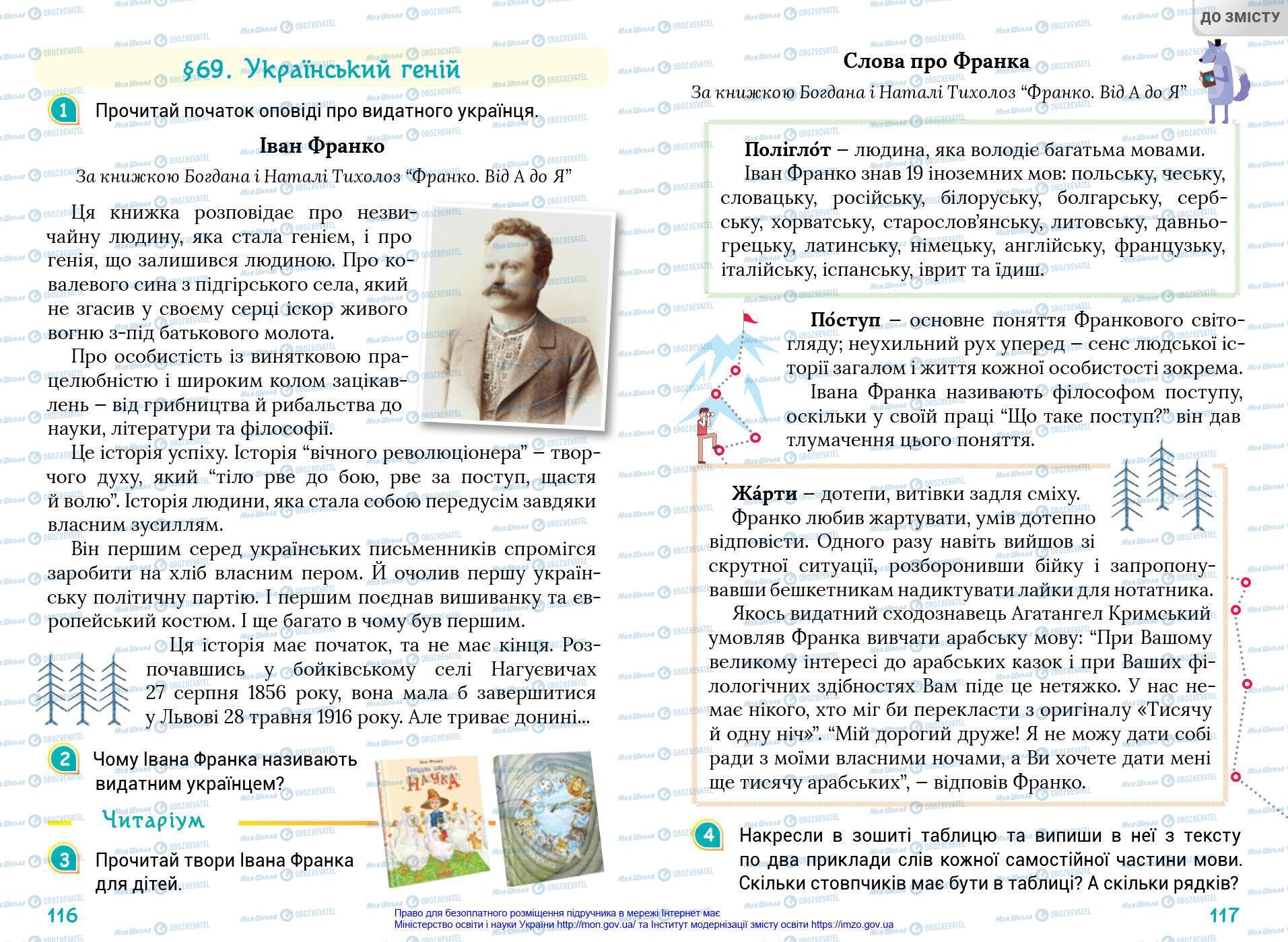 Підручники Українська мова 4 клас сторінка 116-117