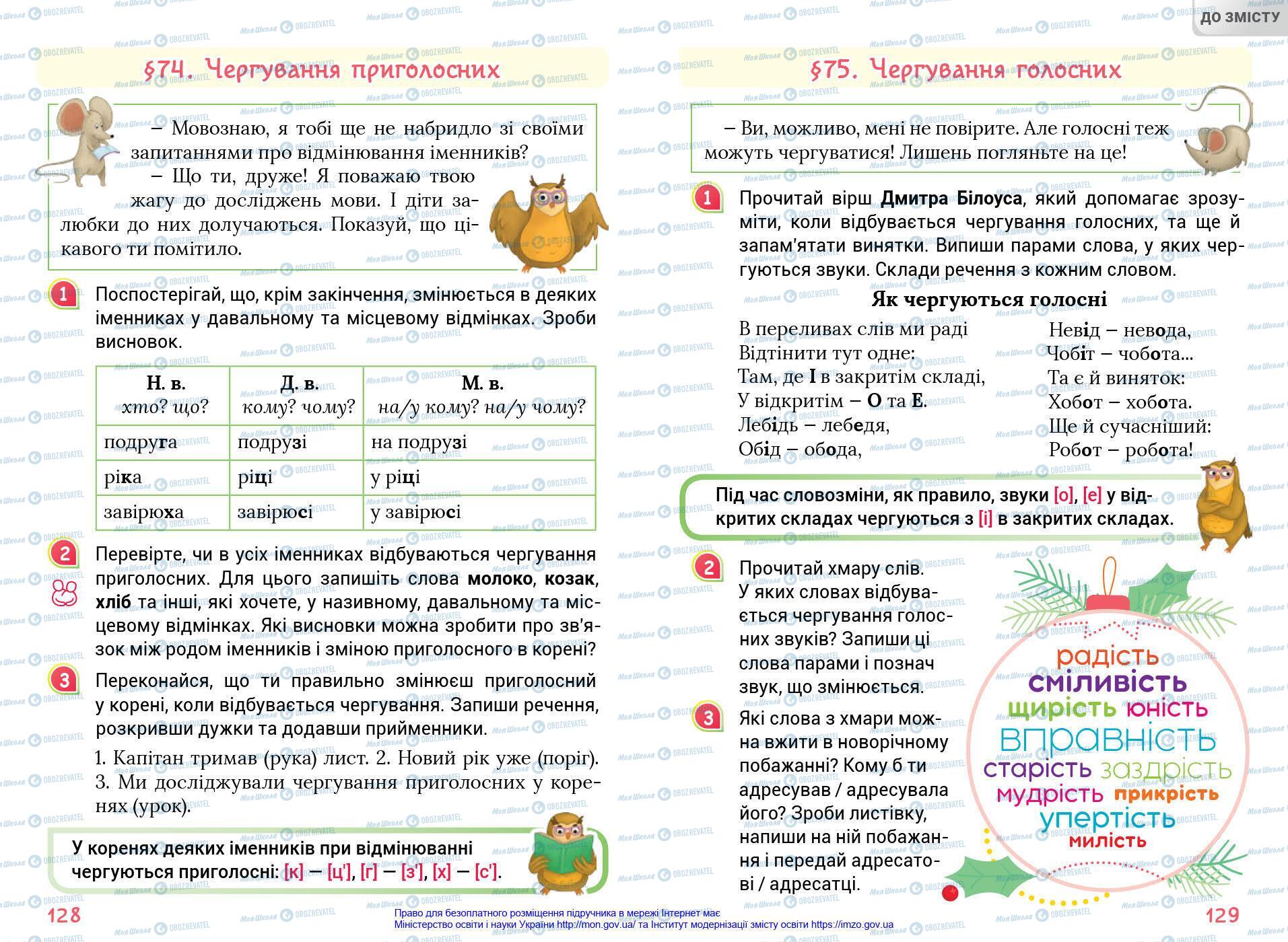 Учебники Укр мова 4 класс страница 128-129