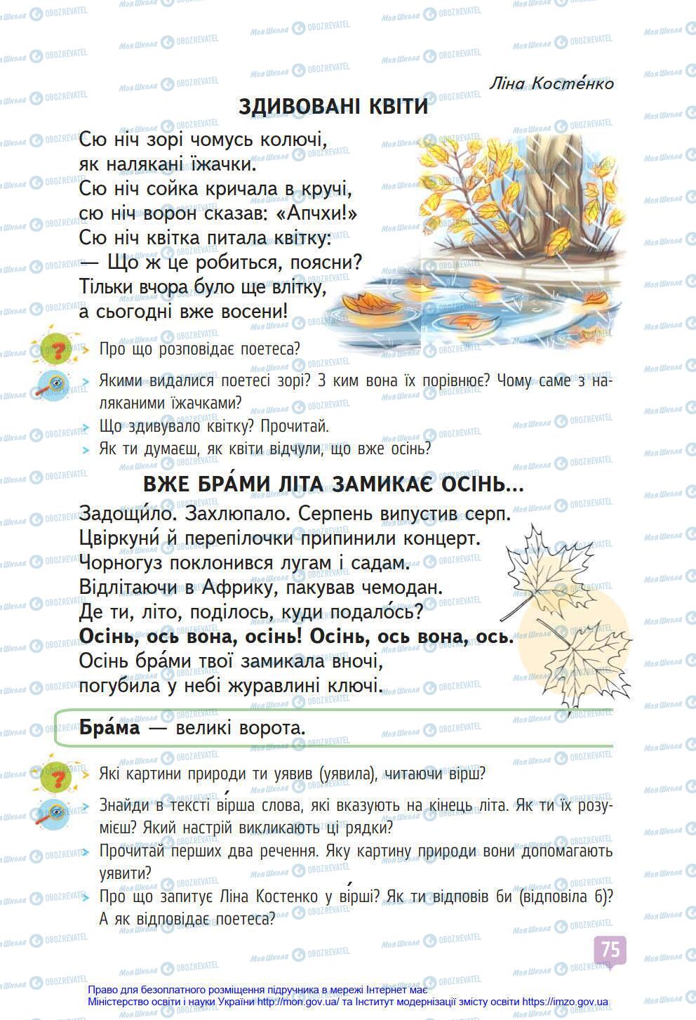 Підручники Українська мова 4 клас сторінка 75