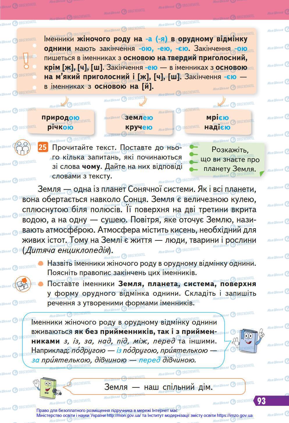 Підручники Українська мова 4 клас сторінка 93