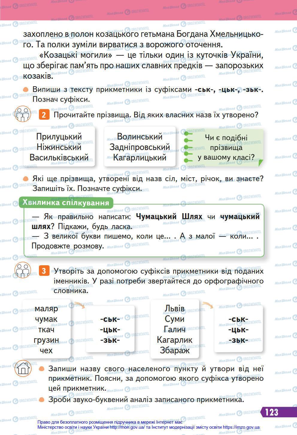 Учебники Укр мова 4 класс страница 123