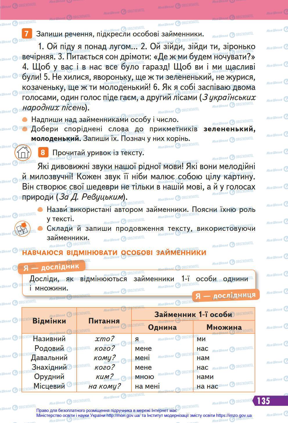 Підручники Українська мова 4 клас сторінка 135