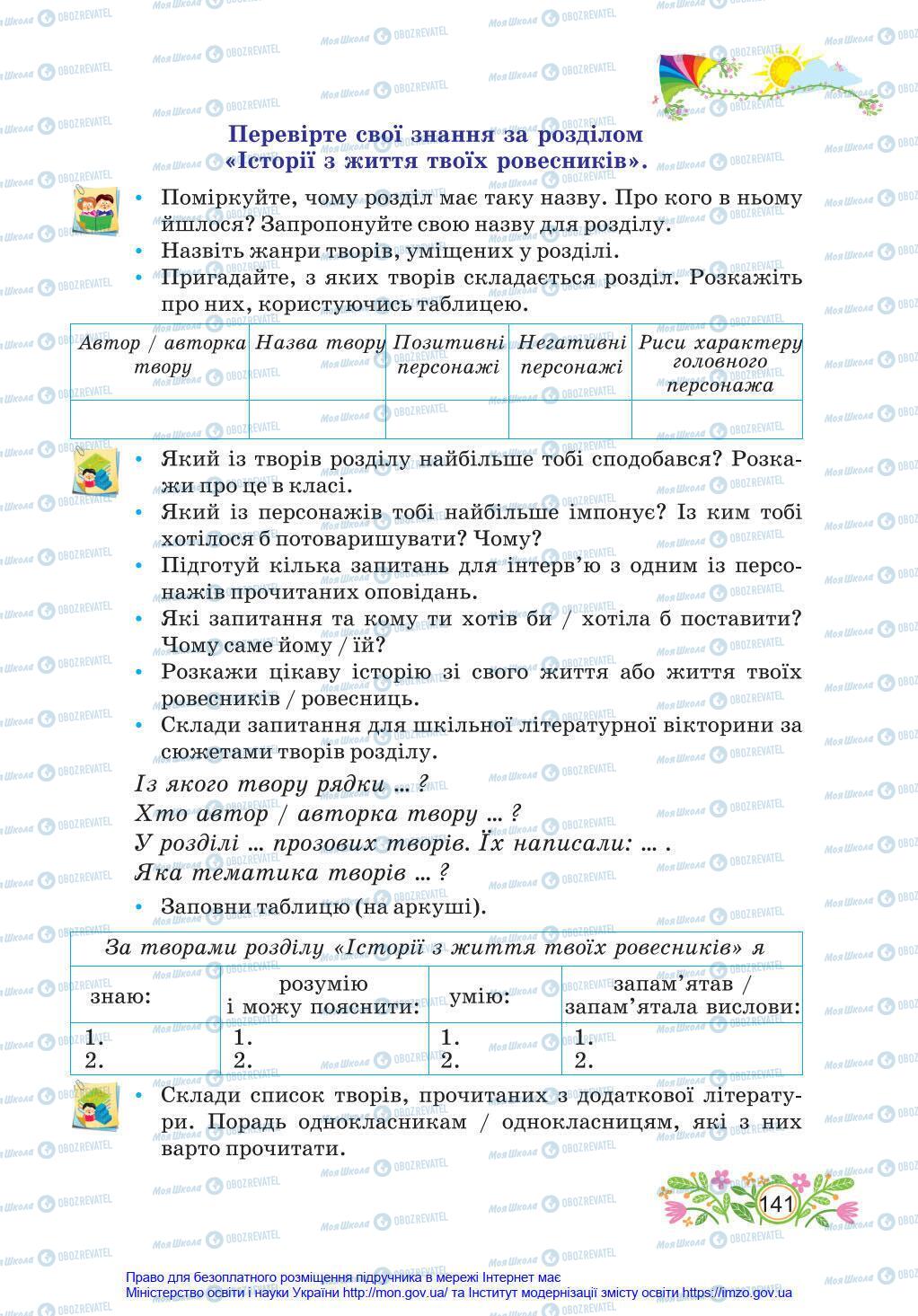 Підручники Українська мова 4 клас сторінка 141