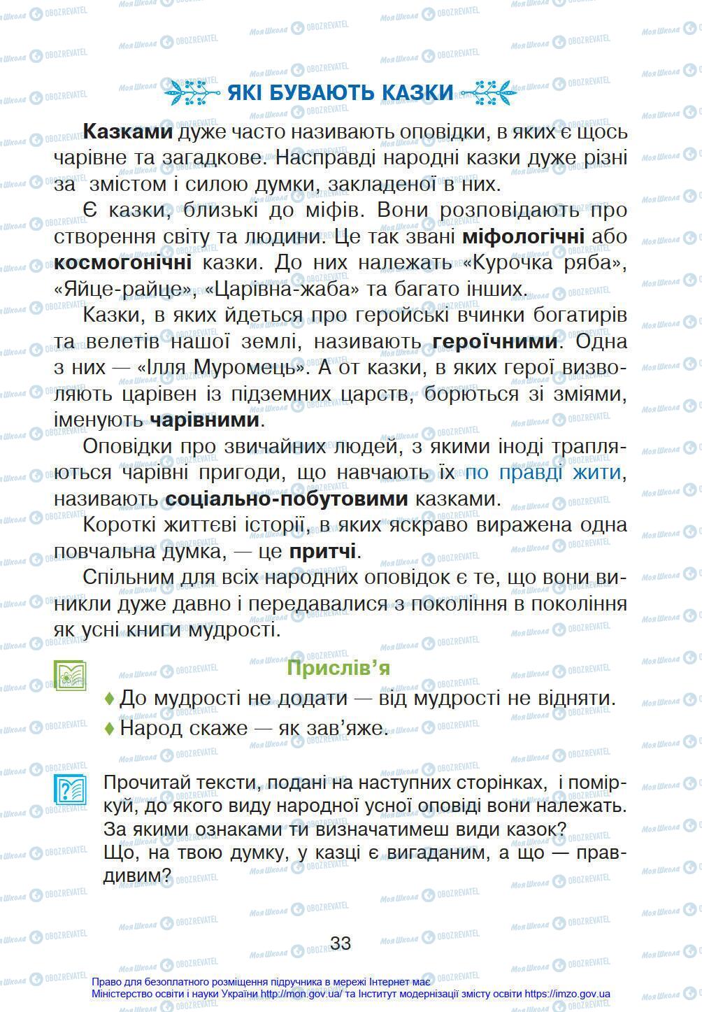 Підручники Українська мова 4 клас сторінка 33