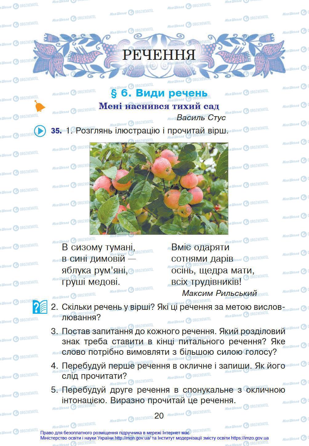 Підручники Українська мова 4 клас сторінка 20